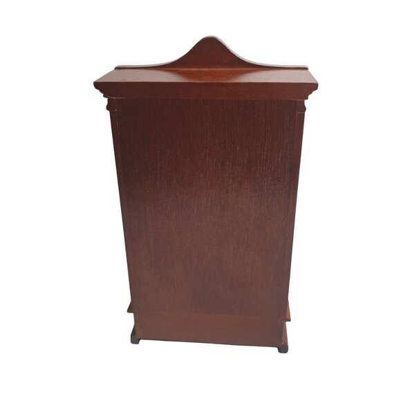 Vintage Miniature Dollhouse Wooden Display Cabinet Bookshelf Window Door Drawer - Picture 4 of 5